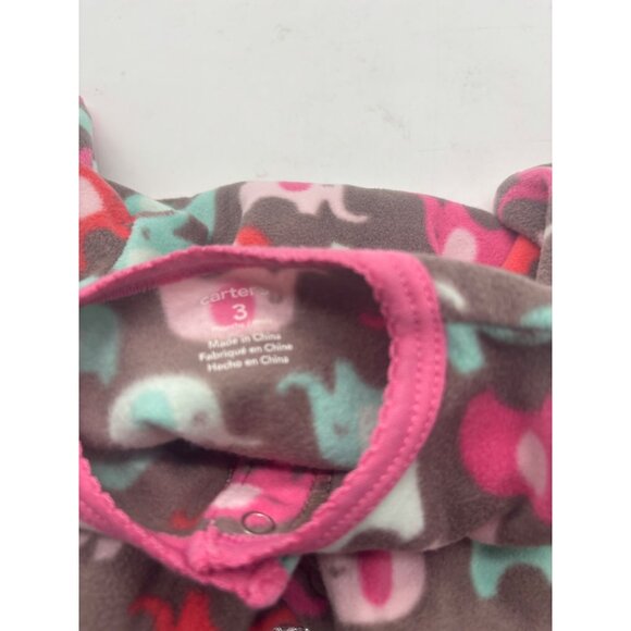 Carters Baby Elephant Fleece Footed Sleep & Play Pajamas 3 Months - Picture 6 of 8